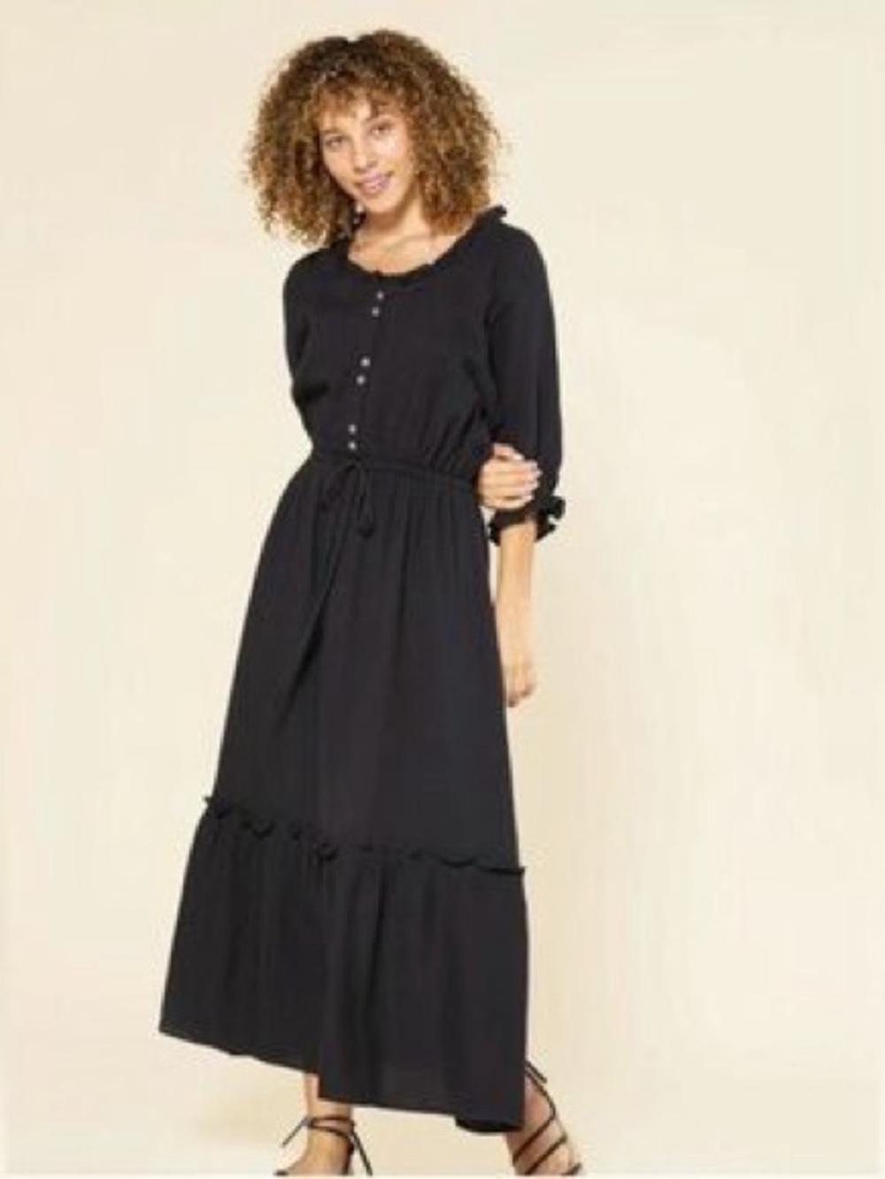 Outerknown Odyssey Ruffle Sleeve Maxi Dress